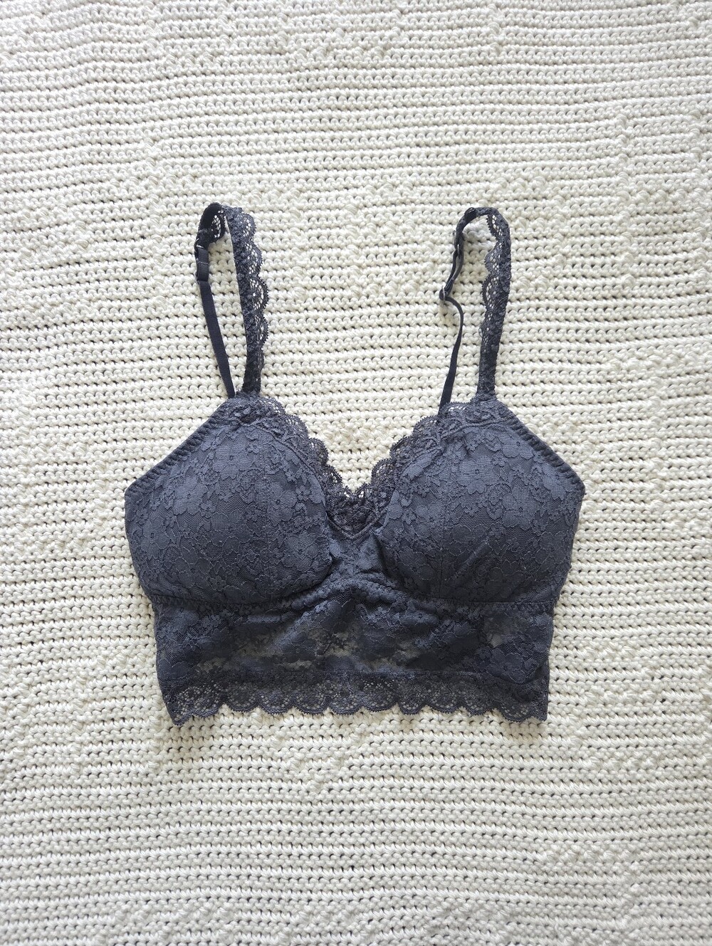 Hollister Black Lace Longline Bralette
